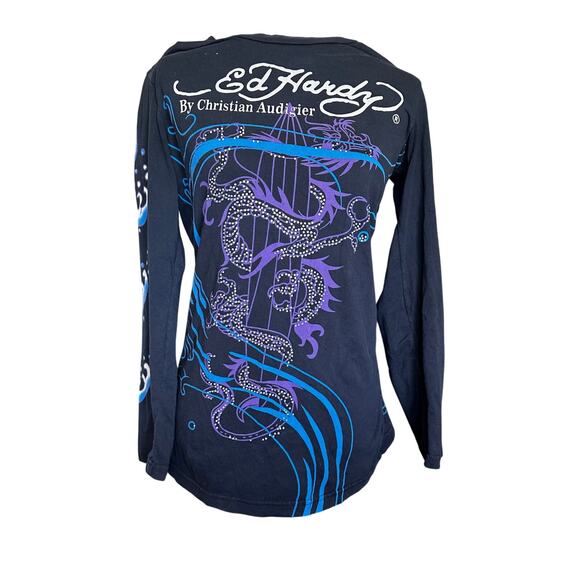 Women vintage Ed Hardy Christian Audigier long sleeve size xl - Picture 2 of 7